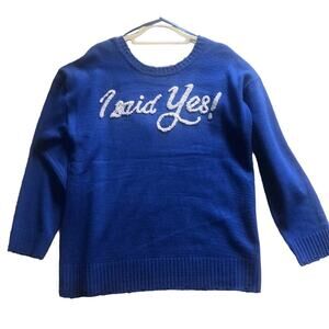 Love Riche I Said Yes! Women's Engagement Sweater Tunic Sz M